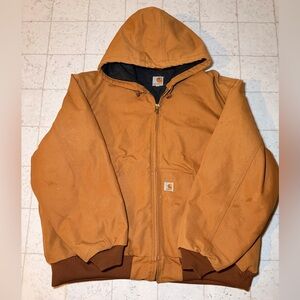 Carhartt Tan Hooded Jacket with Black Lining